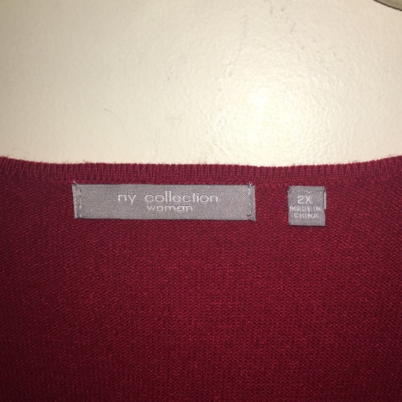 Bright Red Knee Length Sweater Dress - Picture 2 of 4